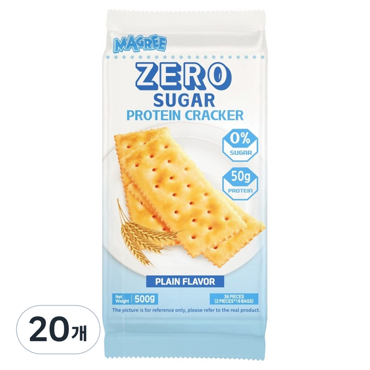 매그리 제로 슈거 프로틴 크래커 플레인맛, 500g, 20개