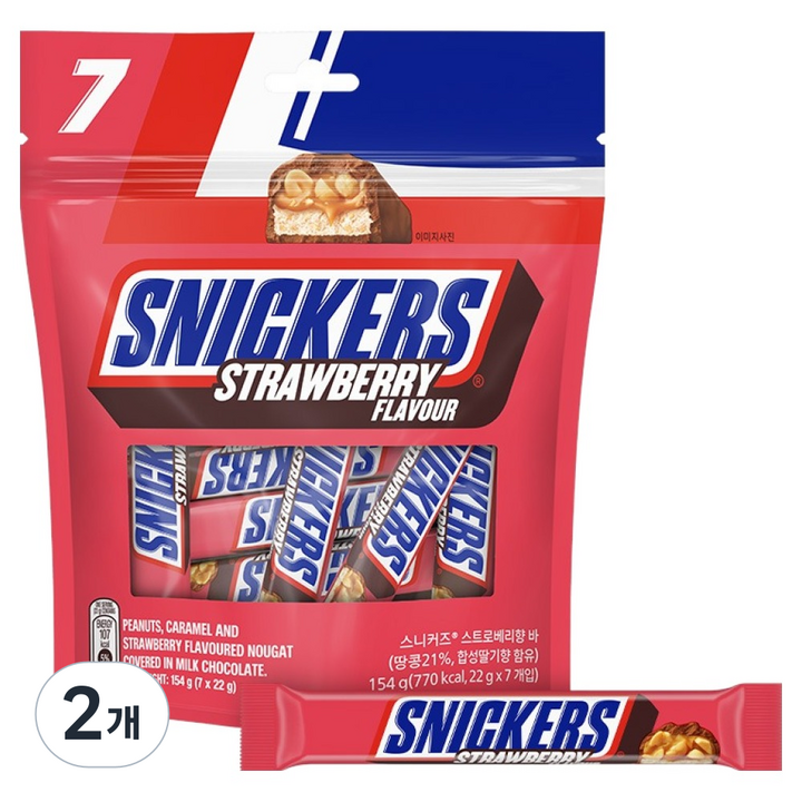 스니커즈 스트로베리향 바, 154g, 2개
