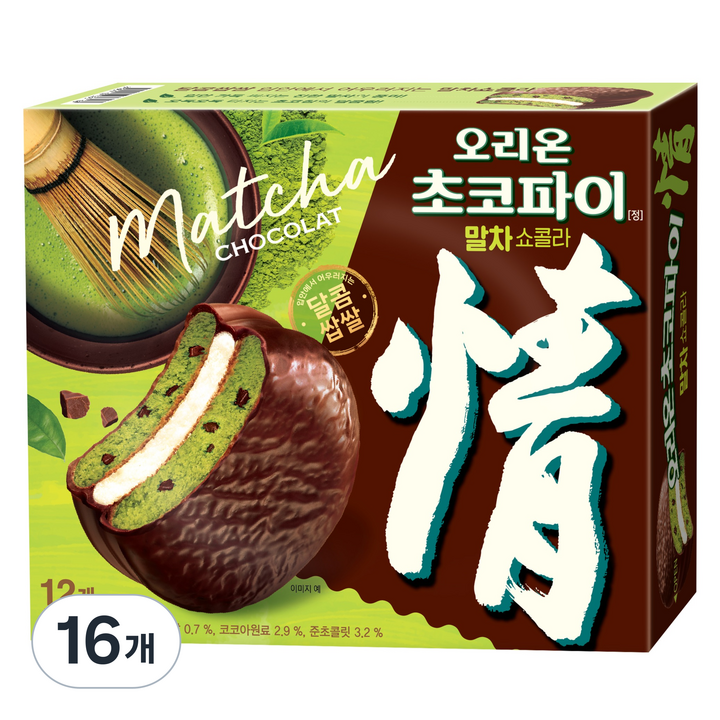 오리온초코파이 말차쇼콜라 12p, 408g, 16개