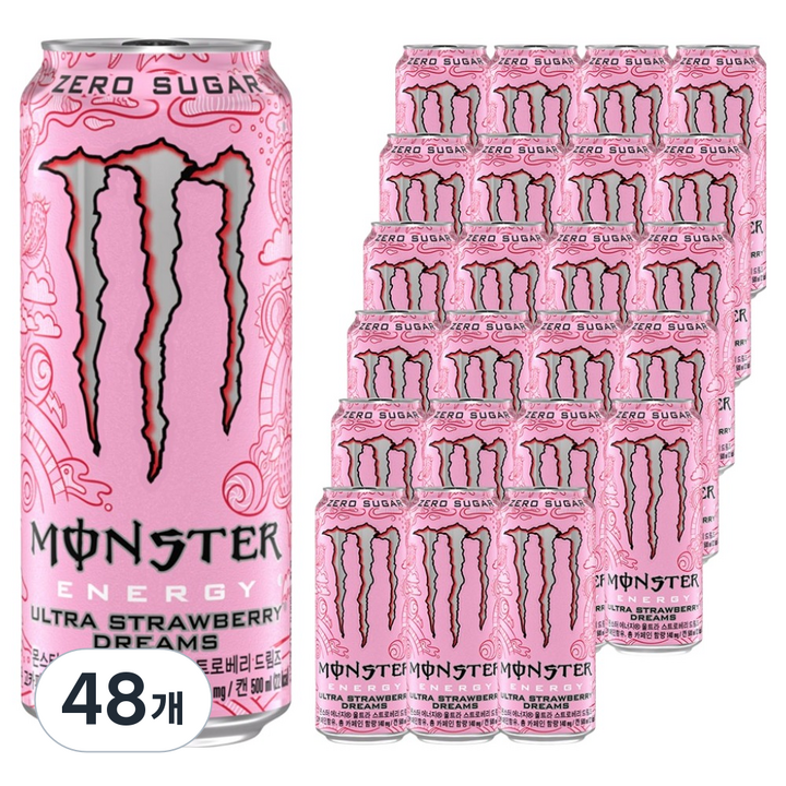 몬스터에너지 드링크 울트라 스트로베리 드림즈, 500ml, 48개