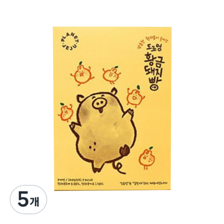 에코제이푸드 제주 도르멍 황금돼지빵 7p, 5개, 140g