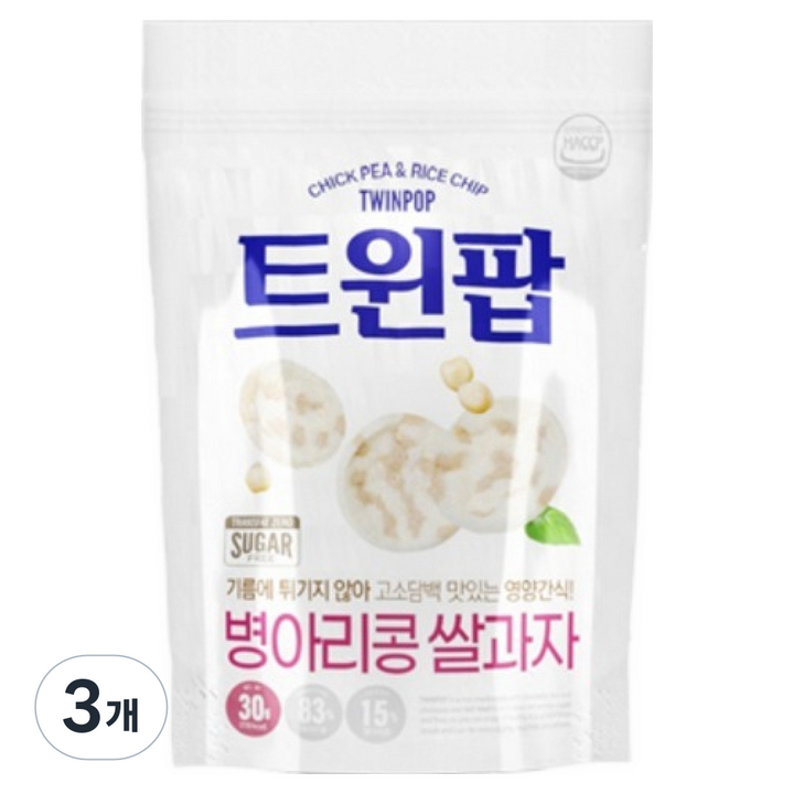 트윈팝 병아리콩 쌀과자, 30g, 3개