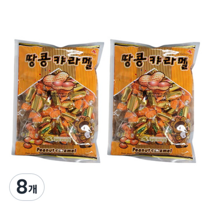 리소하우스 대용량 입가심 땅콩카라멜 사탕, 380g, 8개