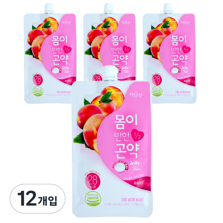 자담선 몸이반한 곤약젤리 복숭아 맛, 130g, 12개
