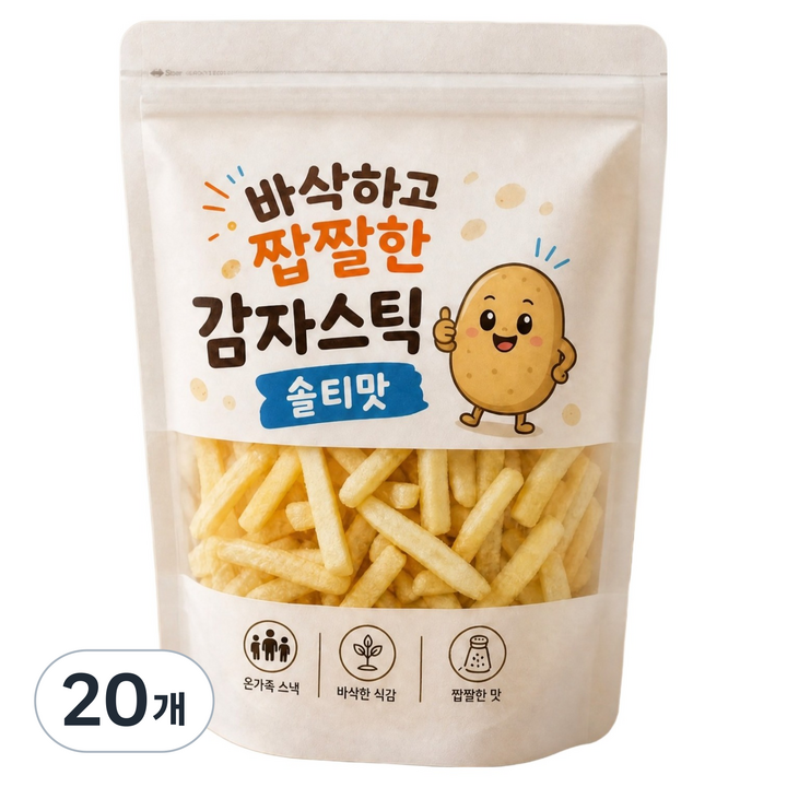 바삭하고 짭짤한 감자스틱 솔티맛, 300g, 20개