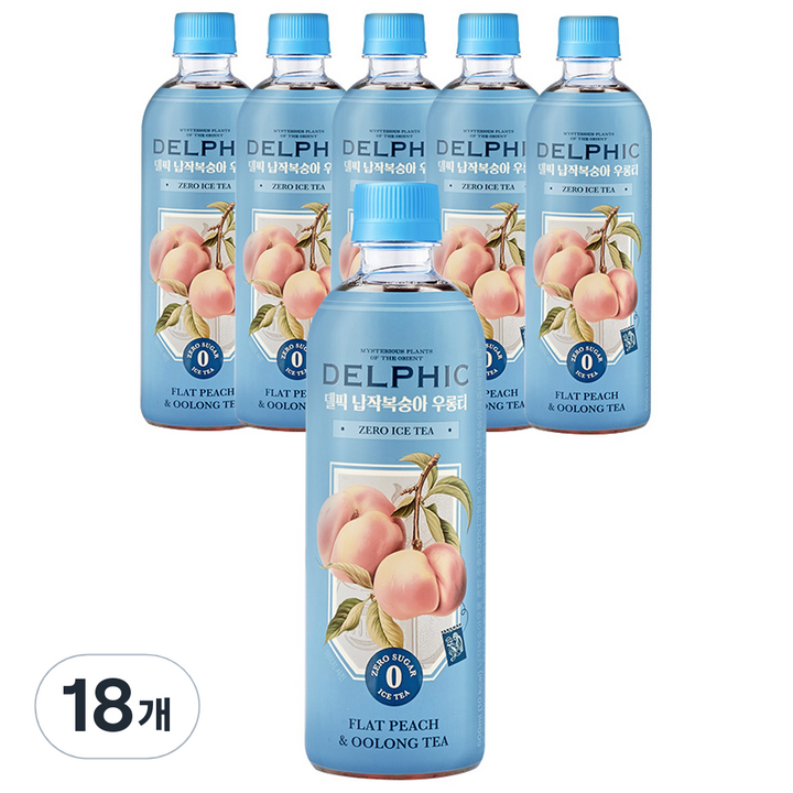 델픽 납작복숭아 우롱티, 500ml, 18개