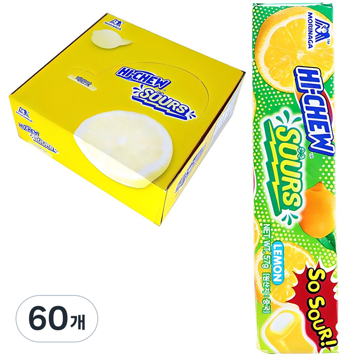 모리나가 하이츄 사우어 레몬맛, 57g, 60개