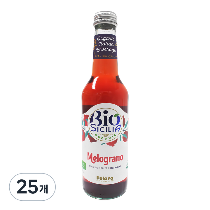 폴라라 유기농 멜로그라노 탄산음료 석류맛, 275ml, 25개