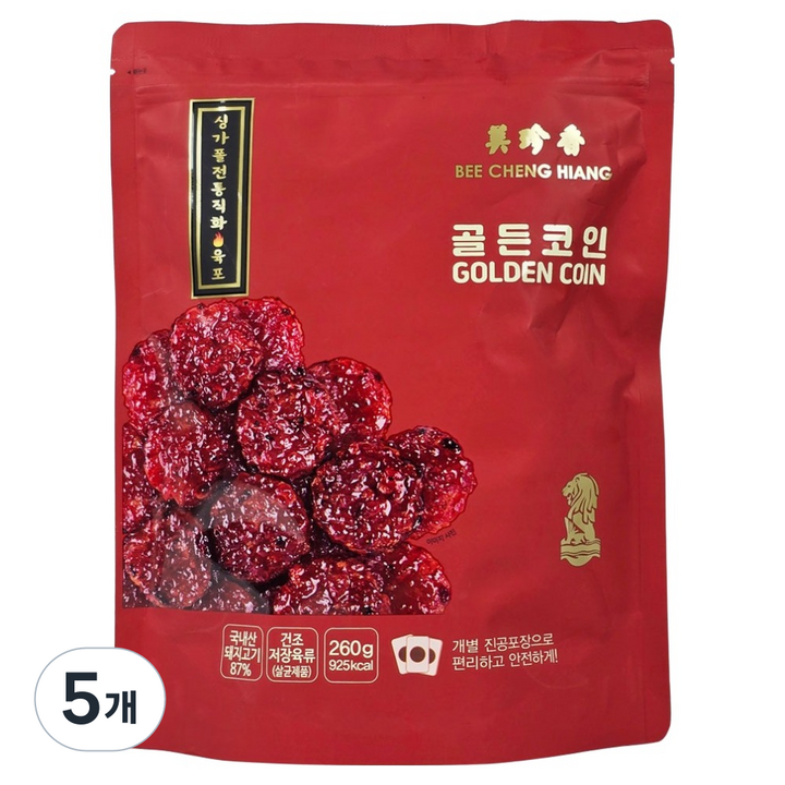 비첸향 골든코인 육포, 260g, 5개