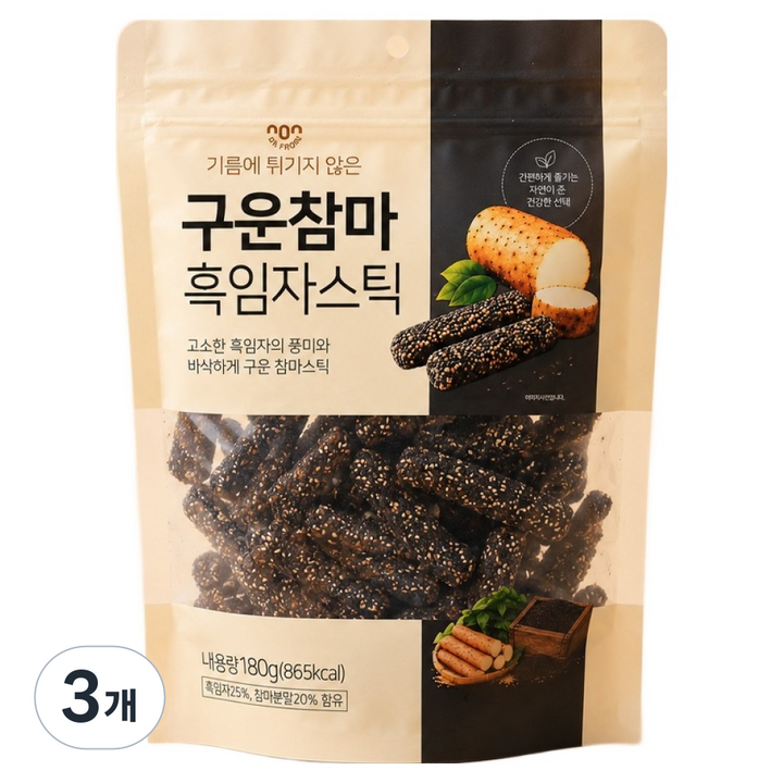 구운참마 흑임자스틱, 180g, 3개