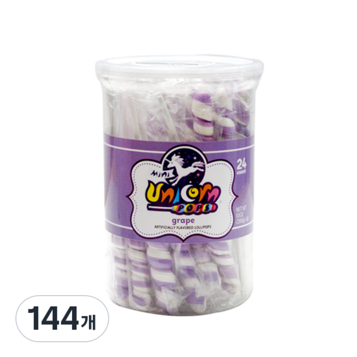 위니비니 유니콘팝 캔디 포도, 12g, 144개
