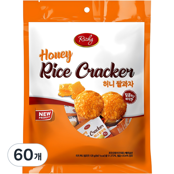 Richy 허니 쌀과자, 120g, 60개