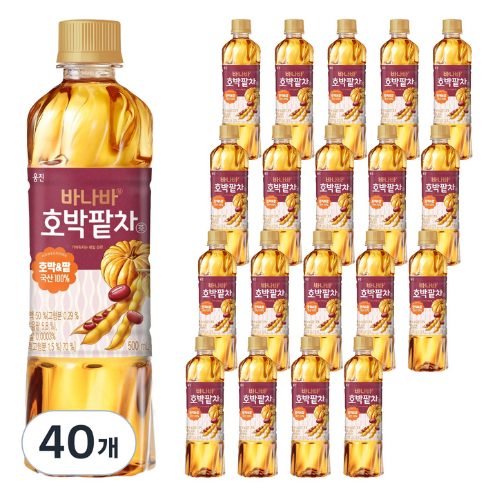 웅진 바나바 호박팥차, 40개, 500ml
