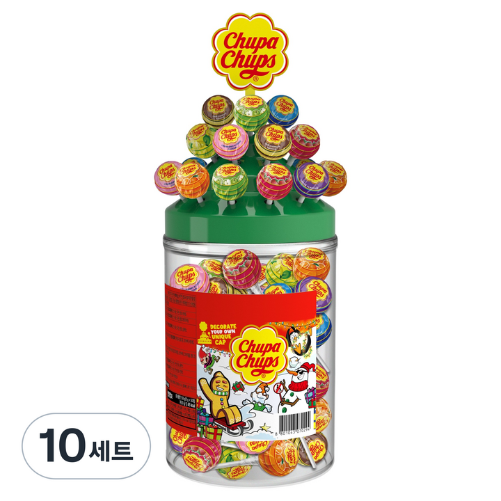 츄파춥스 미니튜브 파고다캡 11g x 50p 세트, 10세트