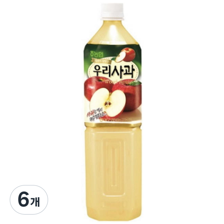 농협 우리사과 주스 페트, 1.5L, 6개