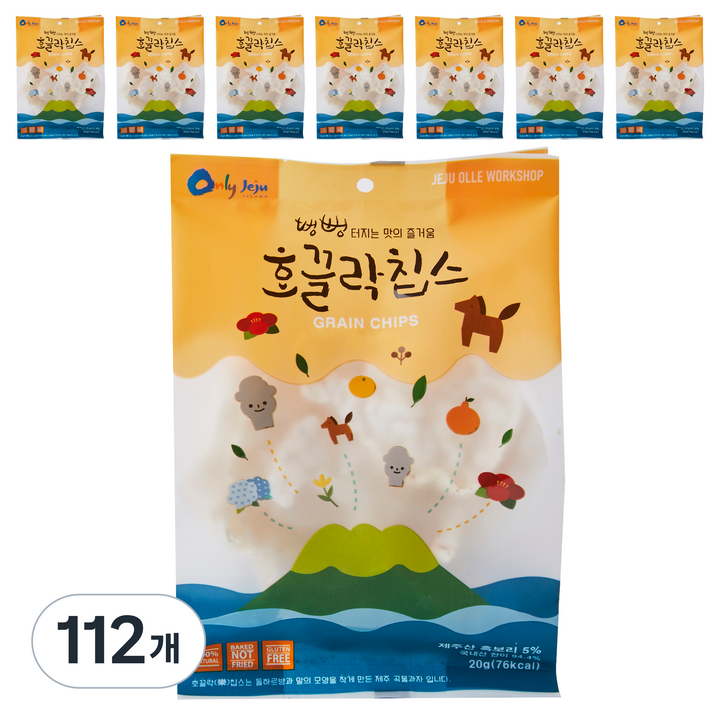 제주마미 호끌락 칩스 뻥튀기, 20g, 112개