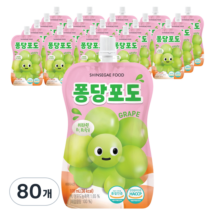 신세계푸드 퐁당 포도, 100ml, 80개