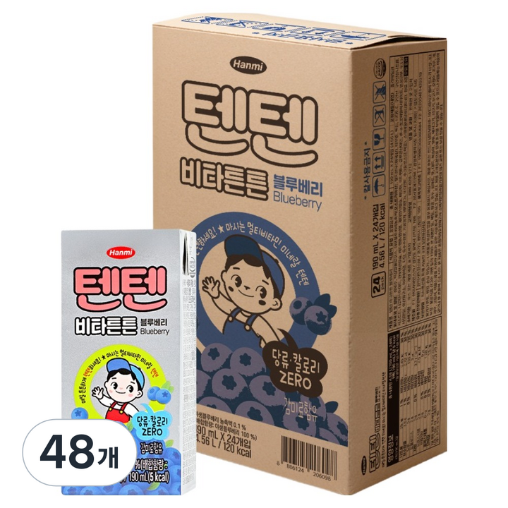 텐텐 비타튼튼 블루베리 주스, 48개, 190ml