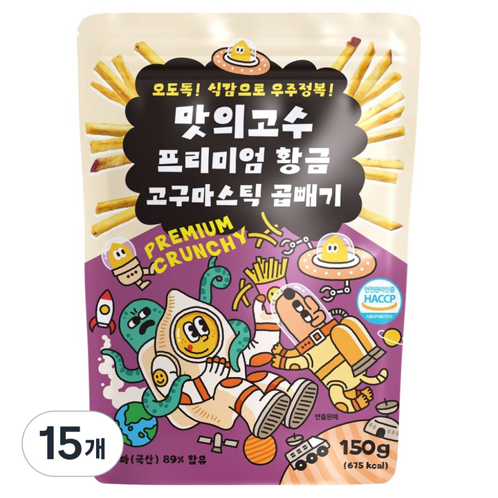 맛의고수 프리미엄 황금 고구마스틱, 150g, 15개