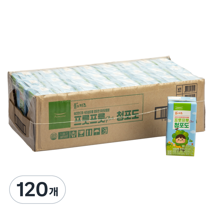 풀스키즈 풀무원 프룻프룻 청포도 PLUS 주스, 120개, 150ml