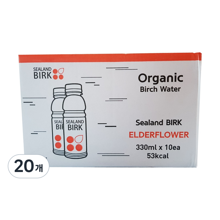유기농 엘더플라워 자작나무수액 음료 기타건강음료, 330ml, 20개