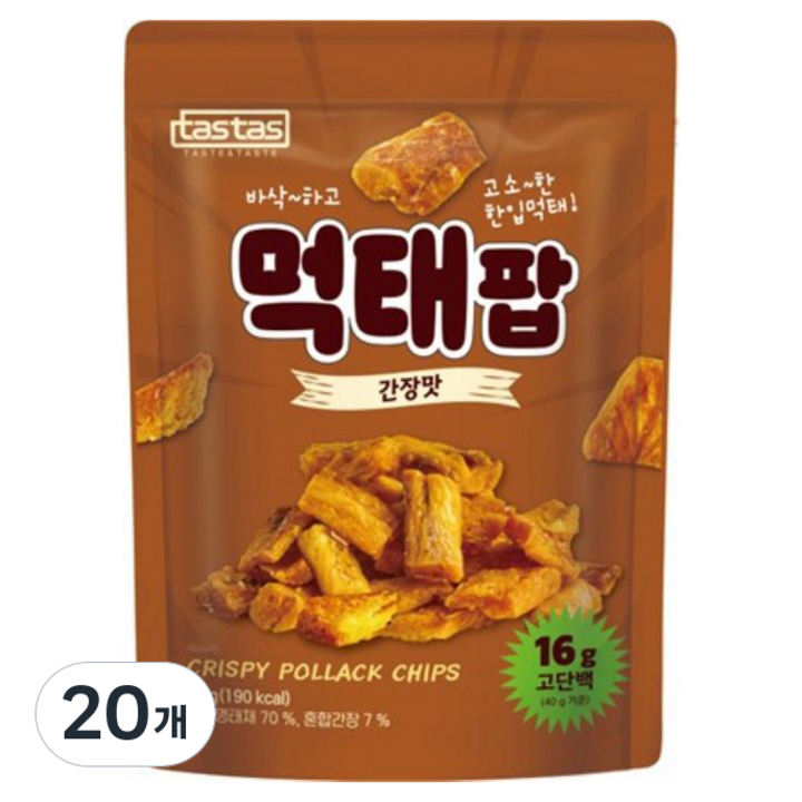 타스타스 먹태팝 간장맛, 40g, 20개