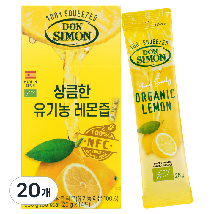 돈시몬 유기농 착즙 레몬즙, 25g, 280개