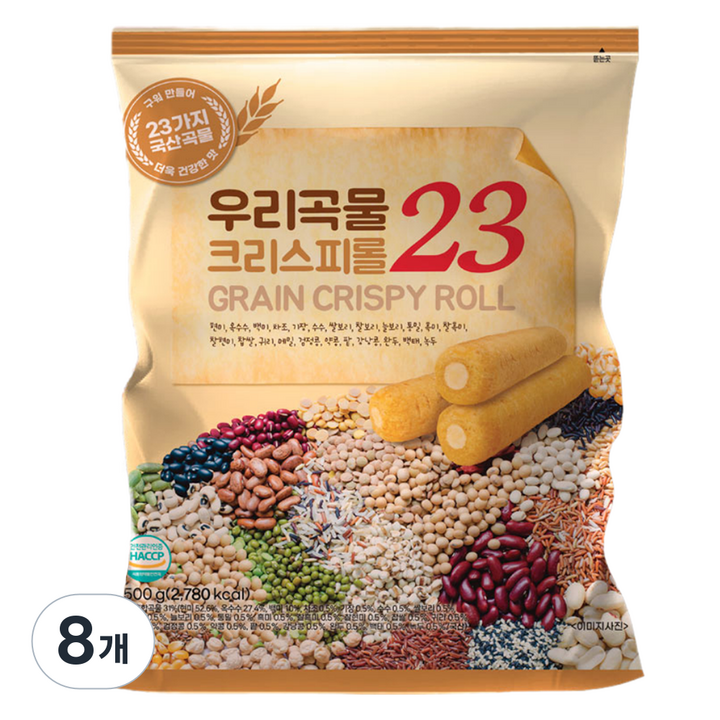 우리곡물 23 크리스피롤 곡물과자 치즈맛, 8개, 500g