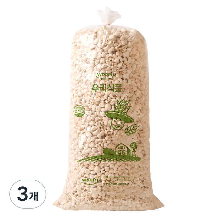 우리식품 왕찰옥 콘스토리 뻥튀기, 3kg, 3개