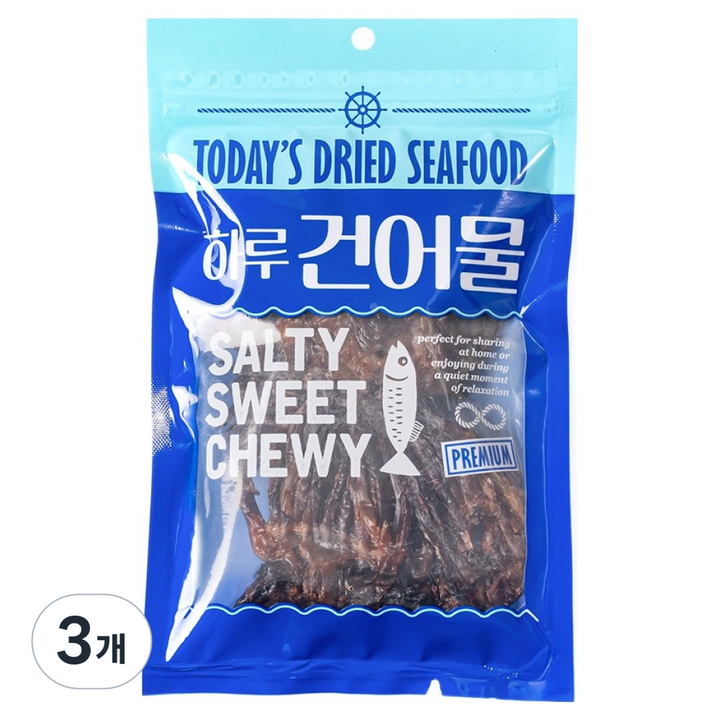 하루건어물 구운 오징어다리, 3개, 110g