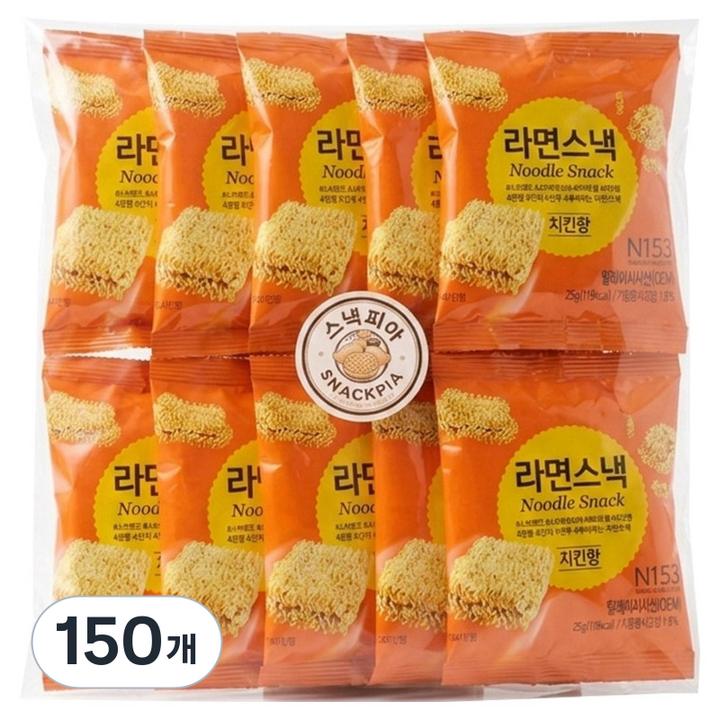 노브랜드 스낵피아 라면스낵과자, 25g, 150개