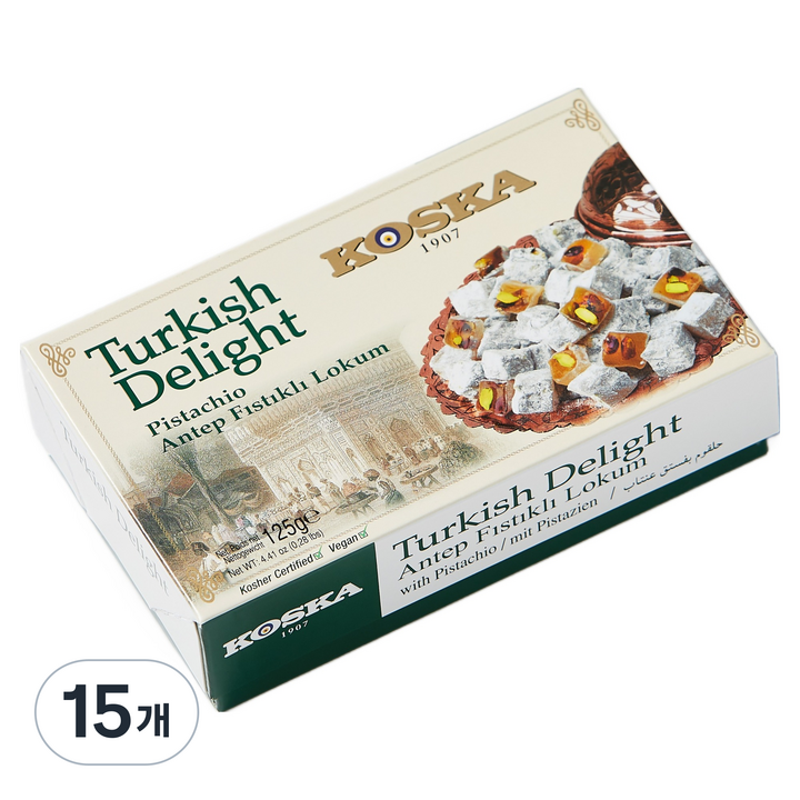코스카 터키쉬딜라이트 피스타치오 젤리, 15개, 125g