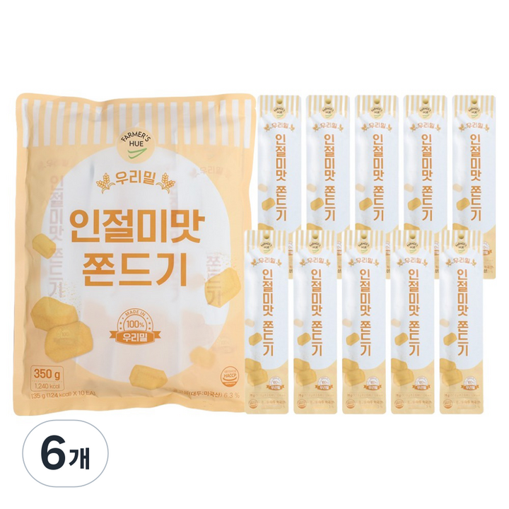 파머스휴 우리밀 100% 인절미맛 쫀드기 10p, 6개, 350g
