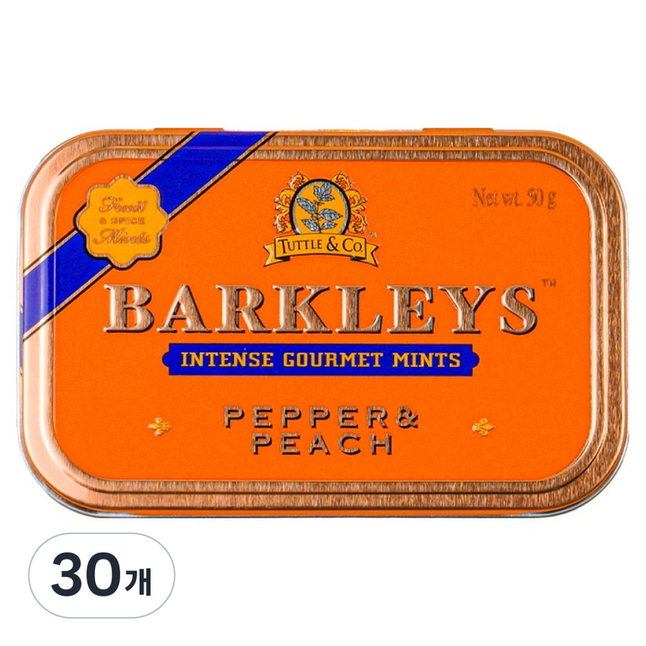 바클리즈 민트 페퍼 & 피치 캔디 틴, 30개, 민트/박하, 50g