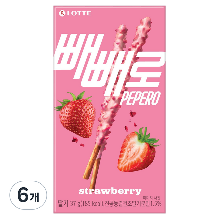 빼빼로 딸기, 37g, 6개