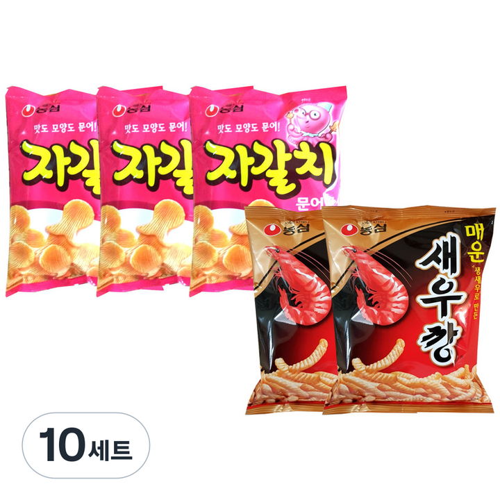 농심 자갈치 90g x 3p + 매운 새우깡 90g x 2p, 10세트