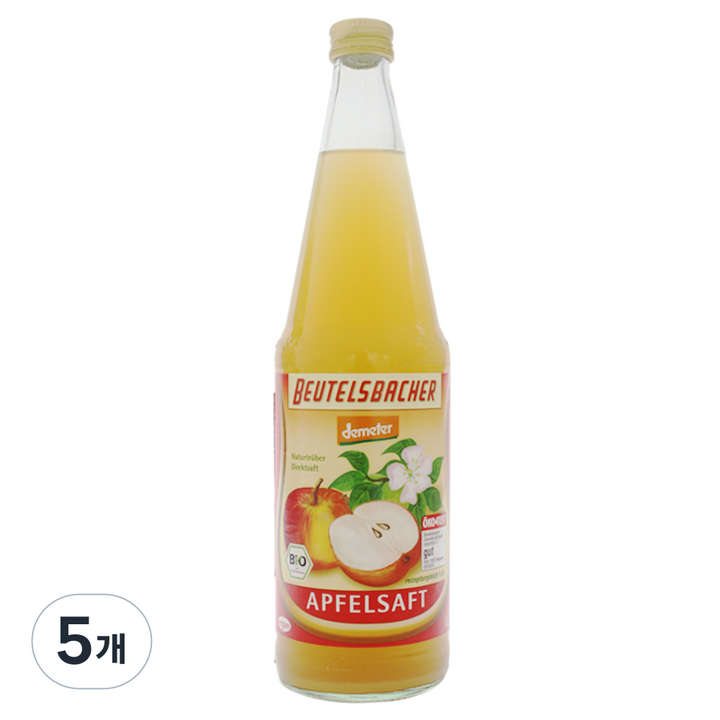 베텔스바허 유기농 사과 주스, 700ml, 5개