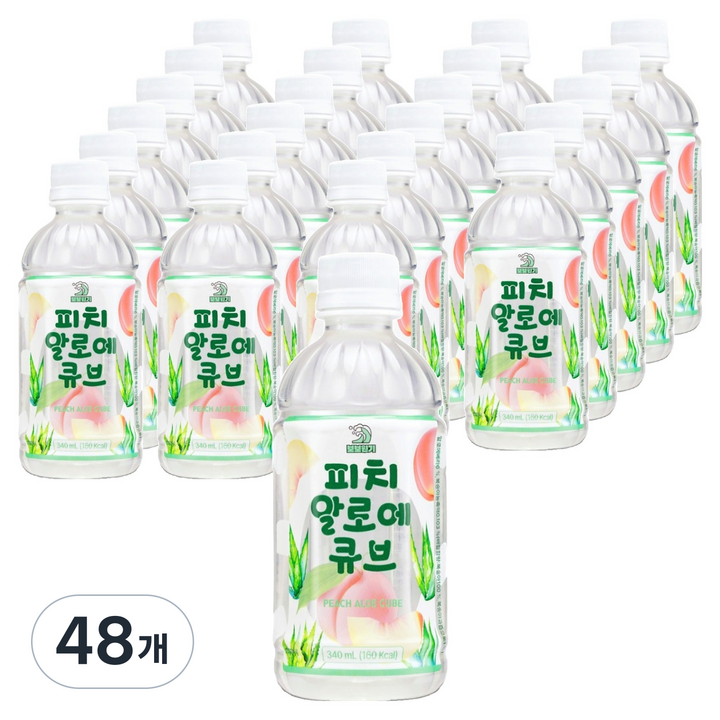 보보원기 피치 알로에 큐브, 48개, 340ml