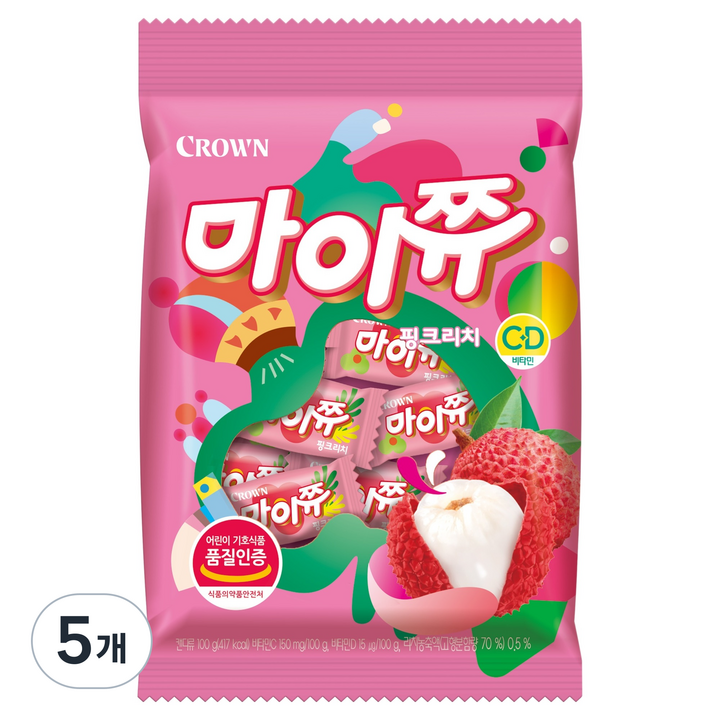 마이쮸 필로우 핑크리치, 100g, 5개
