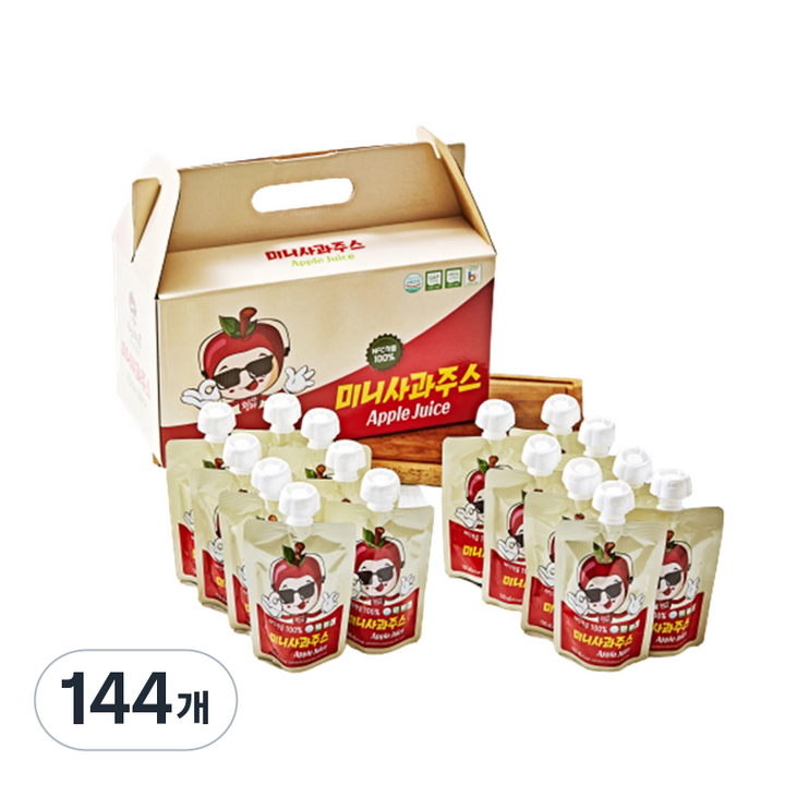 사과깡패 미니사과주스 스파우트, 100ml, 144개