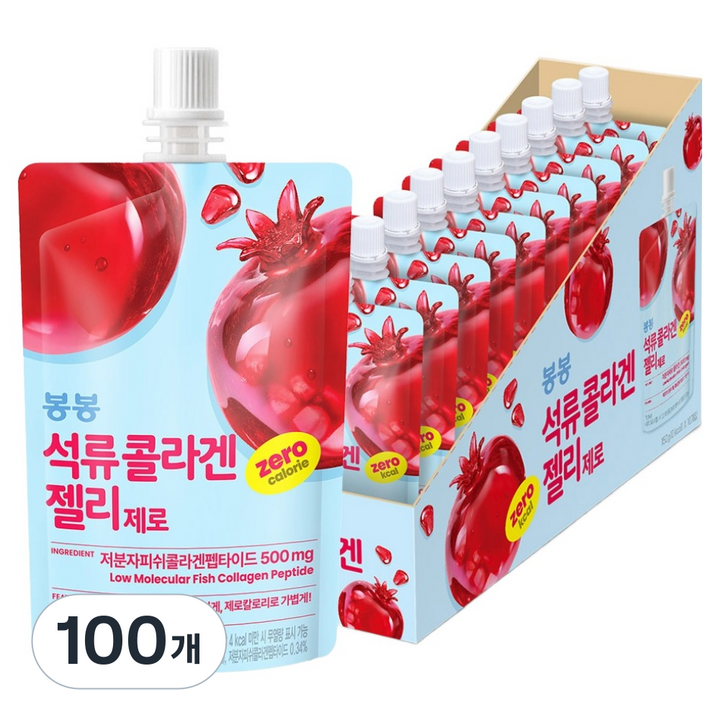 해태htb 봉봉 석류 콜라겐 젤리제로, 150g, 100개