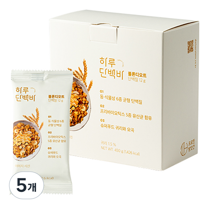 프로틴방앗간 하루단백질바 블론디오트, 450g, 5개