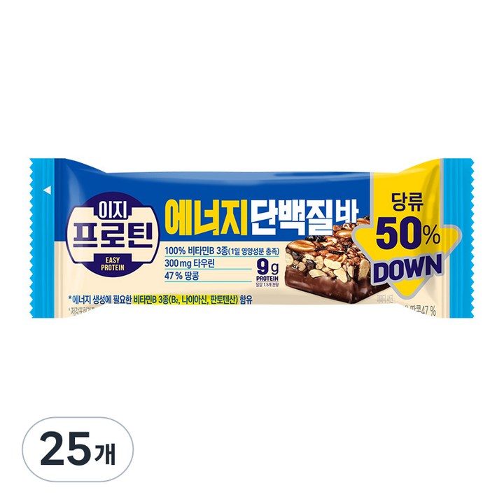 롯데웰푸드 이지프로틴 에너지단백질바, 25개, 40g
