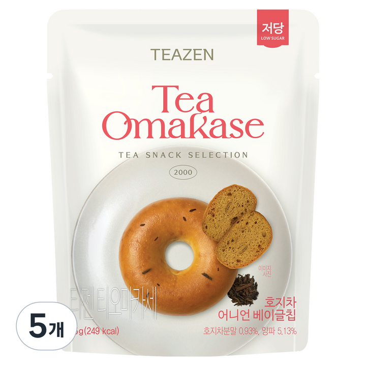 티젠 티오마카세 호지차 어니언 베이글칩, 5개, 55g