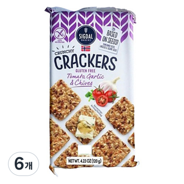 시그달 토마토 갈릭 앤 차이브 크래커, 6개, 120g