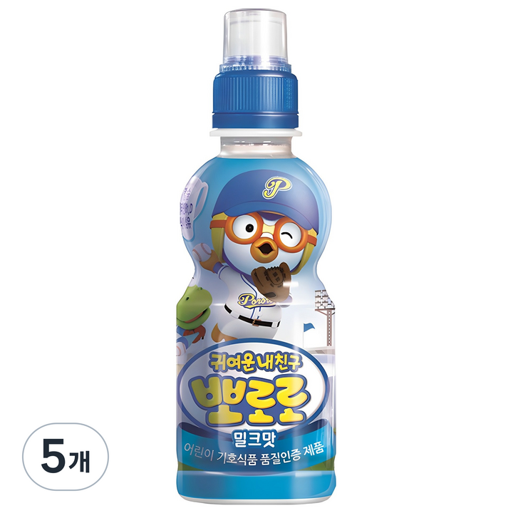 팔도 뽀로로 어린이음료 밀크맛, 235ml, 5개
