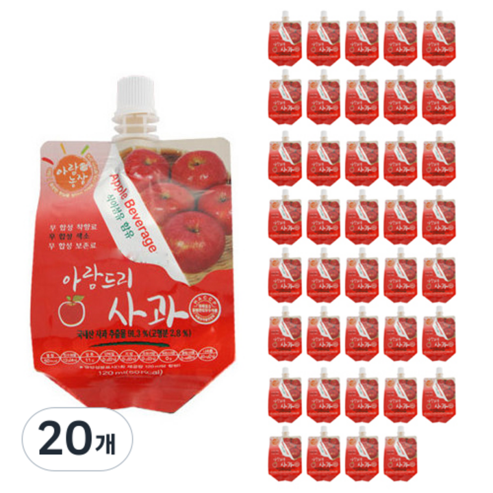 아람농장 사과 주스, 120ml, 20개