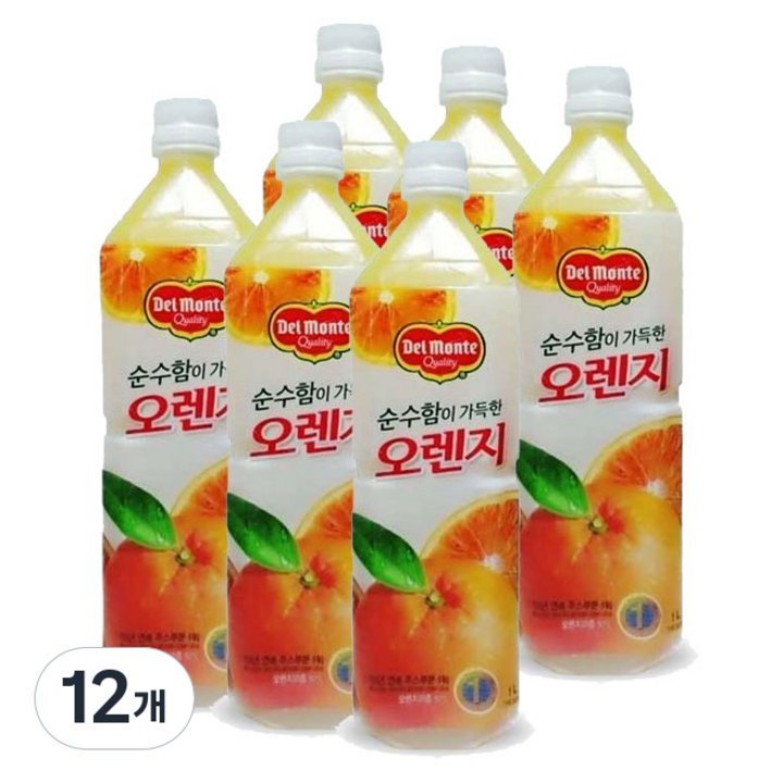 델몬트 순수함이 가득한 오렌지 1L, 12개, 12개