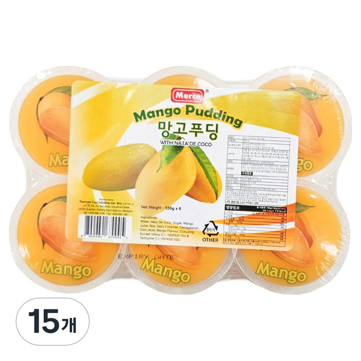 메르세 망고 푸딩 나타드코코 6p, 780g, 15개