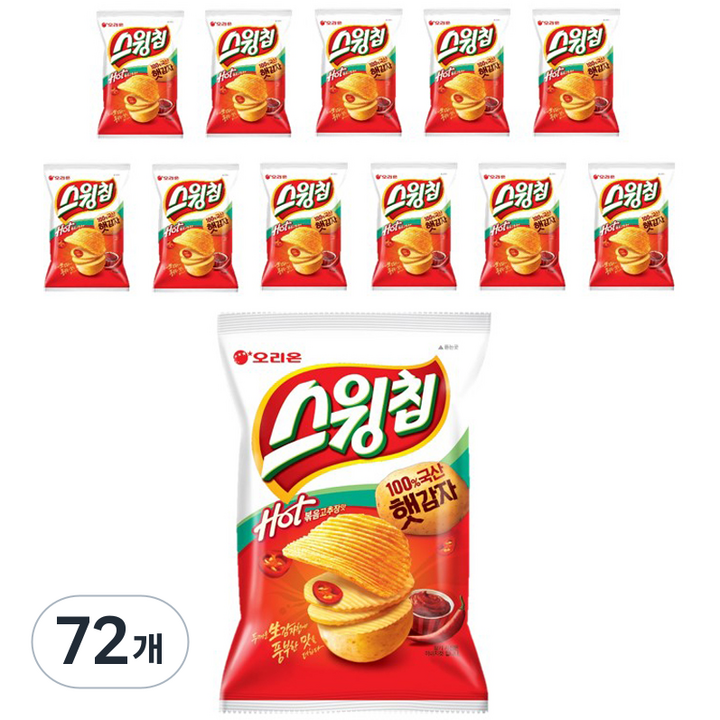 오리온 스윙칩 볶음고추장맛, 60g, 72개